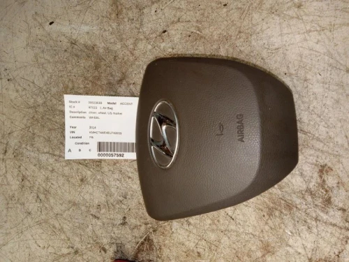 2012 Hyundai Accent Driver Airbag Brown Used OEM Airbag