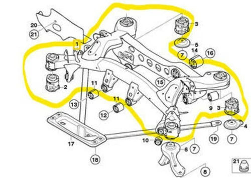 1) DH BMW 33316783713 (USED) OEM REAR SUB FRAME AXLE CARRIER FROM: 2007 328i used OEM rear subframe and crossmember