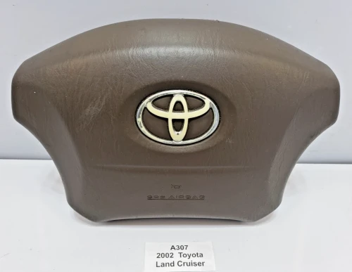 2001-2002 Toyota Land Cruiser Driver Steering Wheel Beige Used OEM Airbag