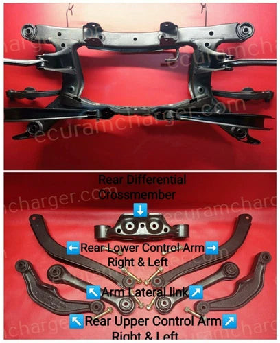 00-04 Subaru OUTBACK Rear Crossmember Frame Sub K-Frame Subframe w/ Bolts & Acc. used OEM rear subframe and crossmember
