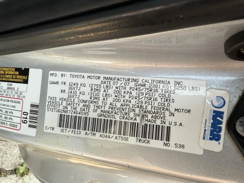 2007 Toyota Tacoma Passenger Seat Used OEM Airbag