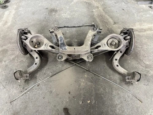 OEM BMW E36 M3 Complete Rear End Subframe Trailing Arms Axles Brakes NO DIFF used OEM rear subframe and crossmember