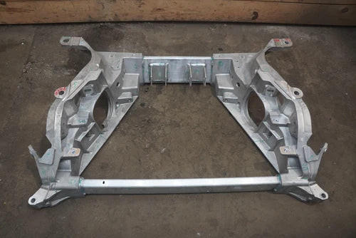 Rear Suspension Subframe Cradle Crossmember PT00147878 OEM Rivian R1S 2023 used OEM rear subframe and crossmember