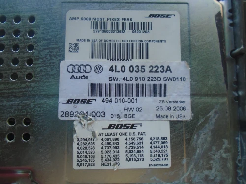 Audi Q7 4L0035223A Bose Used OEM Audio Amplifier