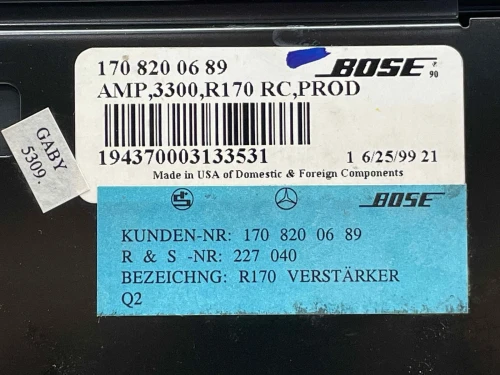 1999-2000 Mercedes-Benz Part Number Fitment 1708200689 Bose Used OEM Audio Amplifier