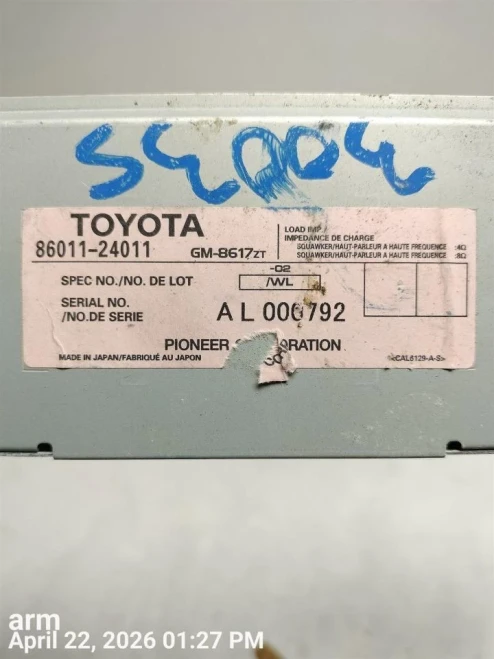 2002 Lexus SC430 8601124011 Used OEM Audio Amplifier