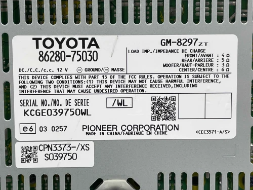 2011 Lexus HS250h 8628075030 Pioneer Used OEM Audio Amplifier