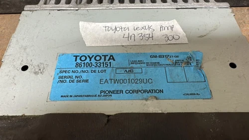 Toyota 8610033151 Used OEM Audio Amplifier