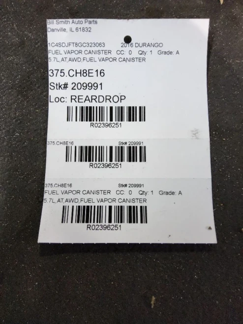 2016 Dodge Durango Used OEM EVAP Vapor Charcoal Canister