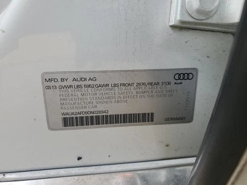 Steering Gear/Rack Power Rack And Pinion Opt 1N3 Fits 11-14 AUDI A8 2561880 used OEM rack and pinion