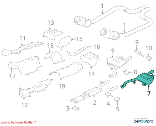 2017 Jaguar XF Rear Used OEM Exhaust Muffler