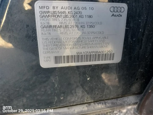 2009-2012 Audi Q5 8R0505431C Rear Left/Driver Used OEM Steering Knuckle Spindle