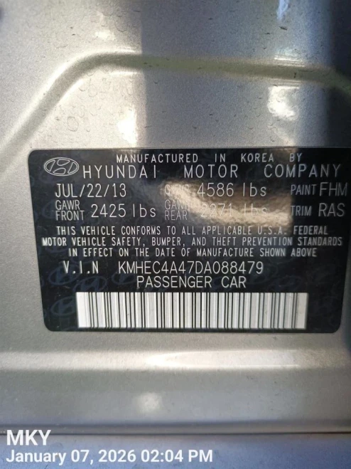 2013-2015 Hyundai Sonata Front Left/Driver Used OEM Steering Knuckle Spindle