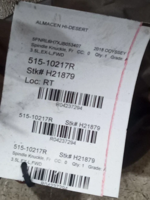 2018-2025 Honda Odyssey 4237294 Front Right/Passenger Used OEM Steering Knuckle Spindle