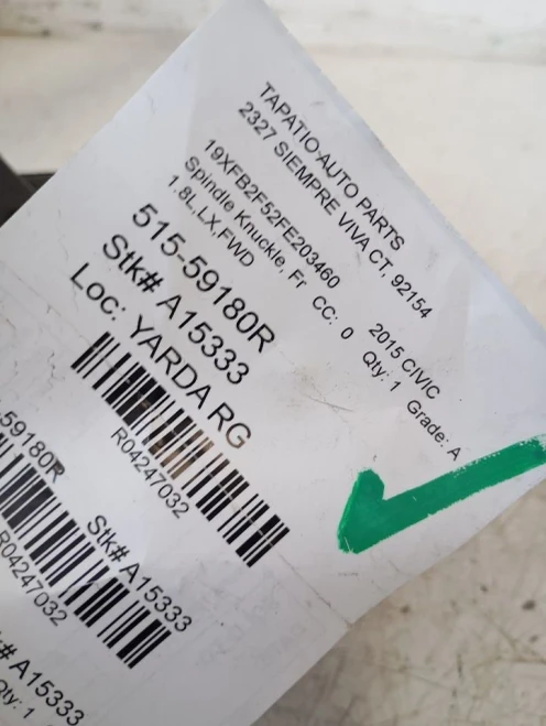 2013-2015 Honda Civic 4247032 Front Right/Passenger Hybrid Used OEM Steering Knuckle Spindle