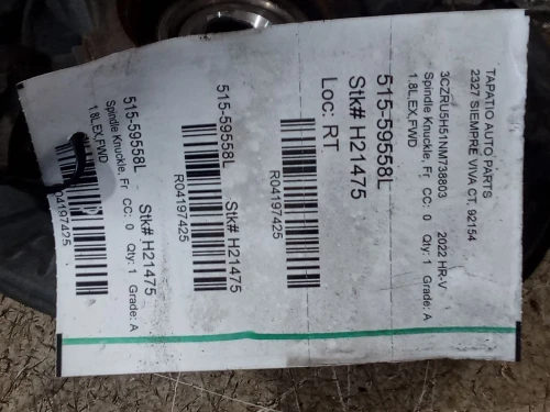2016-2022 Honda HR-V 4197425 Front Left/Driver Used OEM Steering Knuckle Spindle