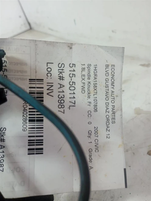 2006-2011 Honda Civic 4028609 Front Left/Driver Hybrid Used OEM Steering Knuckle Spindle