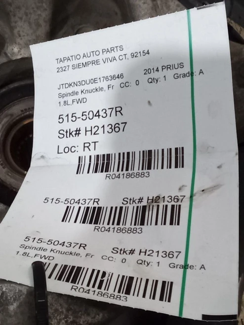 2011-2017 Lexus CT200h 4186883 Front Right/Passenger Used OEM Steering Knuckle Spindle