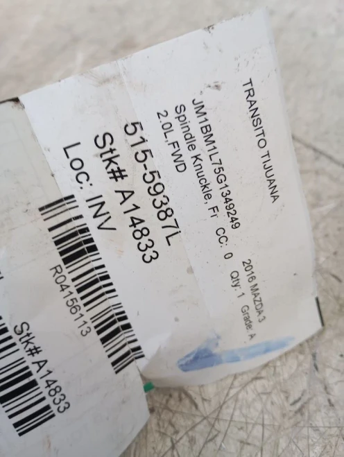 2014-2018 Mazda Mazda3 4156113 Front Left/Driver Used OEM Steering Knuckle Spindle