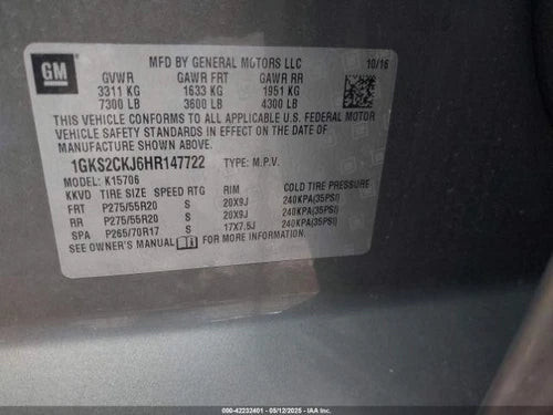 2017 GMC Yukon Front Axle 3.23 Ratio Op Used OEM Differential Carrier Assembly used OEM front differential carrier assembly