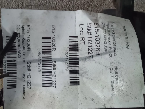 2016-2022 Mazda CX-3 4172779 Front Right/Passenger Used OEM Steering Knuckle Spindle