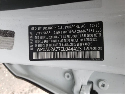 2014 Porsche Porsche Panamera Rear 3.0L Used OEM Differential Carrier Assembly used OEM differential carrier assembly