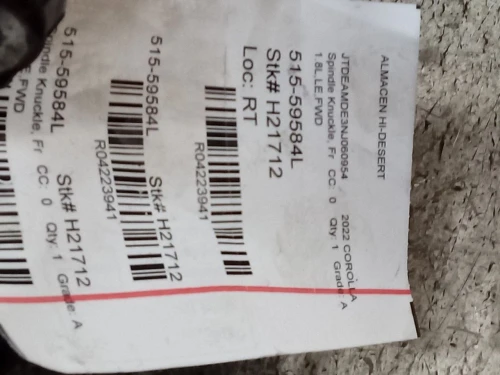 2019-2025 Toyota Corolla 4223941 Front Left/Driver Used OEM Steering Knuckle Spindle