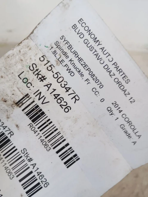2009-2019 Toyota Corolla 4114063 Front Right/Passenger Used OEM Steering Knuckle Spindle