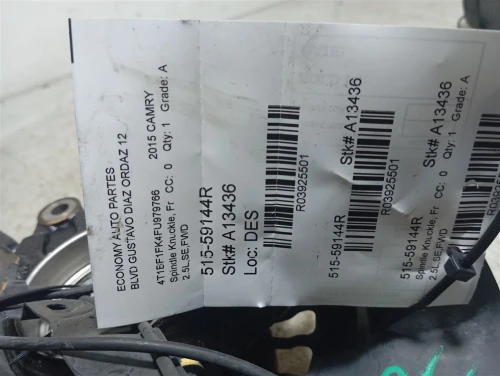 2013-2018 Toyota Avalon 3925501 Front Right/Passenger Used OEM Steering Knuckle Spindle