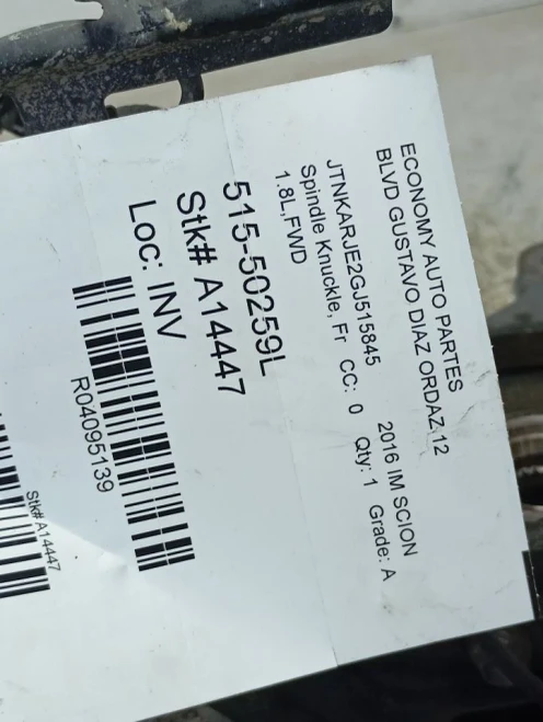 2008-2015 Scion xB 4095139 Front Left/Driver Used OEM Steering Knuckle Spindle