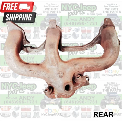 2000-2006 Jeep Wrangler 4.0L Rear Used OEM Exhaust Manifold 53010196