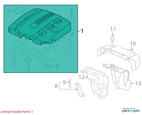 2010-2015 Chevrolet Camaro Used Engine Cover