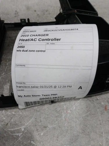 2010 Dodge Charger W/O Dual Zone Control Used OEM A/C Climate Control Module