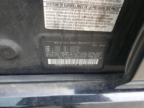 2010 Subaru Legacy Sdn Quarter Panel Mounte Used OEM Right Tail Light Assembly