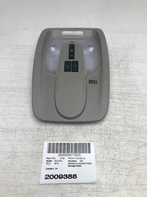 2014-2017 Chevrolet Equinox Front Gray Used OEM Overhead Console 23449633