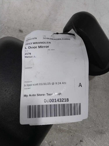 2013 Jeep Wrangler Manual Left Used OEM Left Door Mirror used OEM door mirror