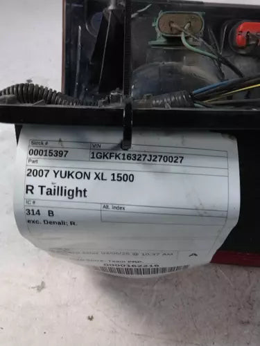 2007 GMC Yukon Xl 1500 Right Black Used OEM Tail Lights used OEM tail light assembly