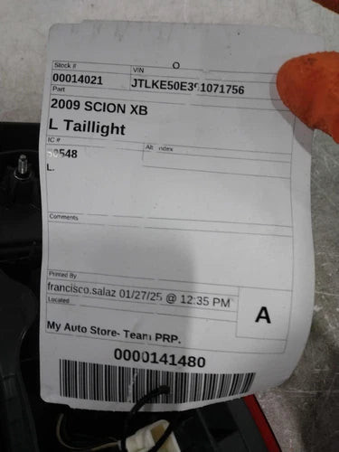 2009 Blue Left for Scion Xb L Side Used OEM Tail Lights used OEM tail light assembly