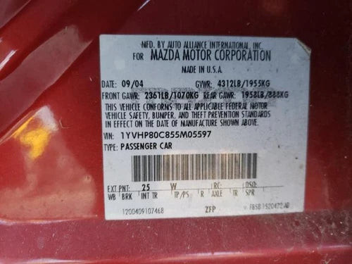 2005 Mazda 6 Power Non-Heated Right Used OEM Right Door Mirror used OEM door mirror