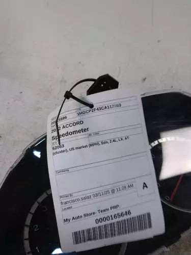2012 Honda Accord Cluster US Market MPH Sdn 2.4L Lx Used OEM Speedometer Gauge used OEM instrument cluster