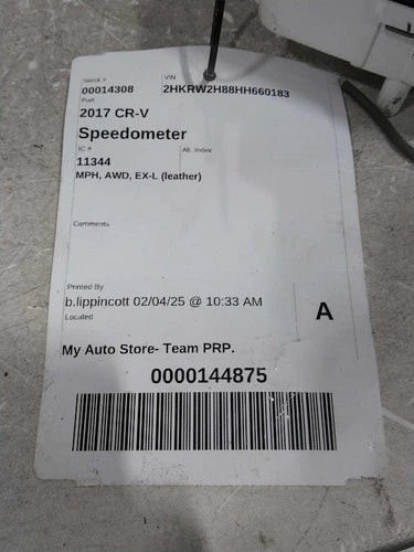 2017 Honda CR-V MPH AWD Ex-L Leather Used OEM Speedometer Gauge used OEM instrument cluster