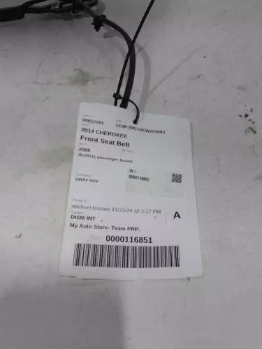 2014 Jeep Cherokee Bucket Seat Driver Buck Used OEM Front Left Seat Belt Front used OEM seat belt