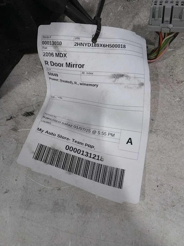 2006 Acura Mdx Power Heated R. W/Memory Right Used OEM Right Door Mirror used OEM door mirror