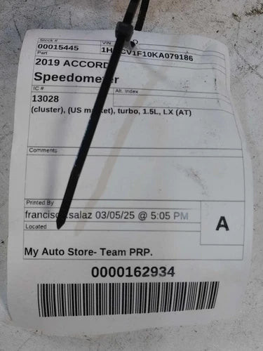 2019 Honda Accord Cluster US Market Turbo 1.5L Lx A Used OEM Speedometer Gauge used OEM instrument cluster