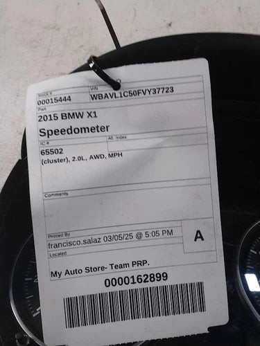 2015 BMW X1 Sdn MPH W/Adaptive Cruise Used OEM Speedometer Gauge used OEM instrument cluster