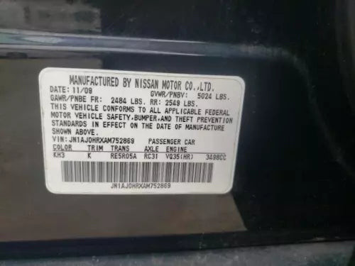 2010 Infiniti EX35 Illuminated Right Used OEM Right Sun Visor used OEM sun visor