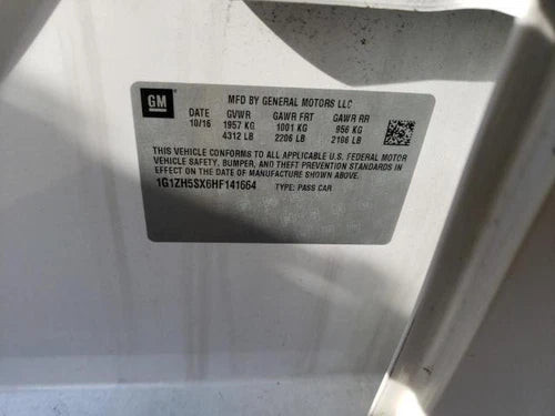 2017 Chevrolet Malibu Automat Used OEM Front Right Door Window Regulator Front used OEM door window regulator