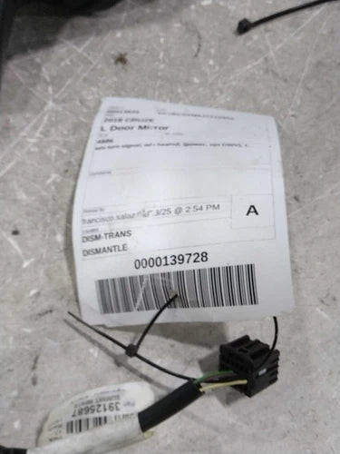 2018 Chevrolet Cruze Power VIN B 4TH Digit New Style Used OEM Left Door Mirror used OEM door mirror