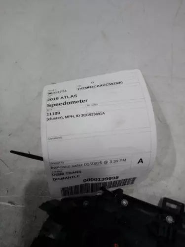 2019 Volkswagen Atlas Cluster MPH Id 3CG920891A Gra Used OEM Speedometer Gauge used OEM instrument cluster