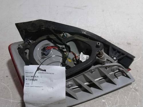 2017 Chevrolet Impala Quarter Panel Mounted Used OEM Right Tail Light Assembly used OEM tail light assembly